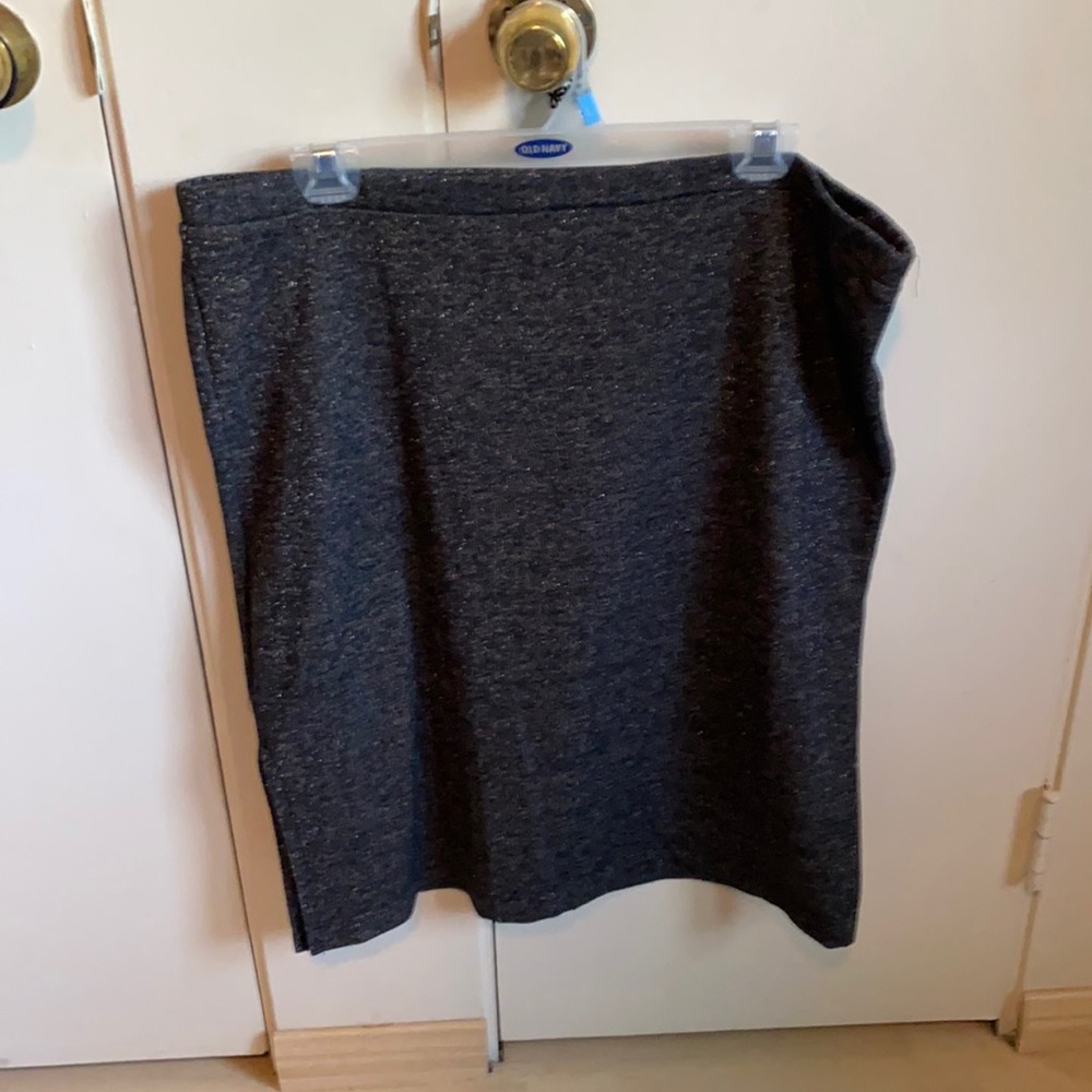 Charcoal with gold glitter pencil skirt